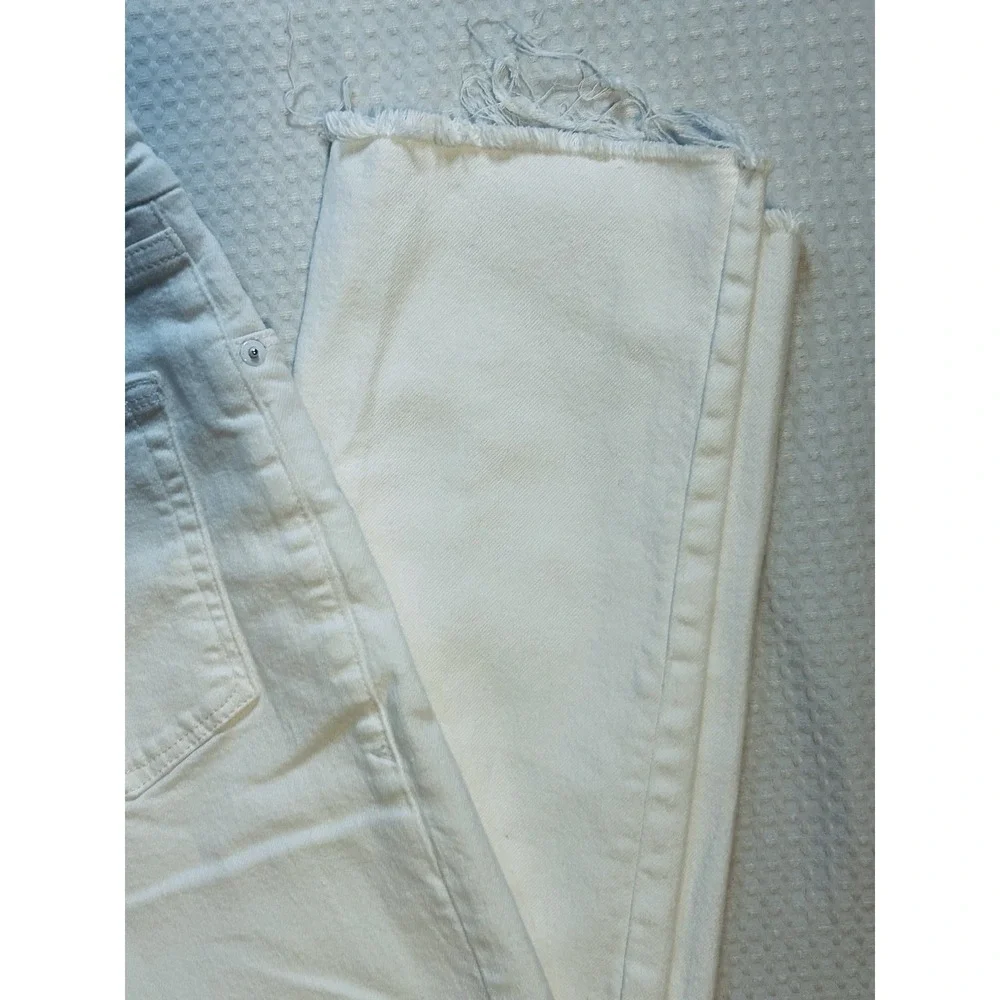 Good American Size 6/28 Raw Hem - Mid Rise - White - Jeans - Ankle (27